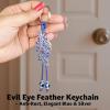 Turkish evil eye feather keychain blue nazar protection charm stylish accessory